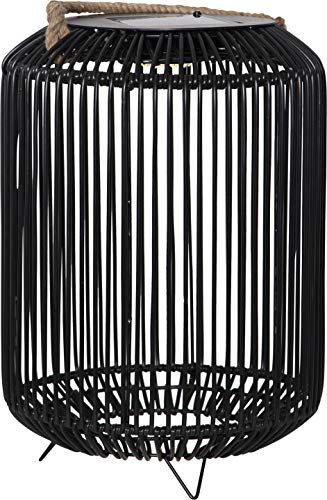 Best Season – Solar LED Deko-Korb Sunlight – Mit Dämmerungssensor & Akku – Stimmungsvolle Beleuchtung für Garten & Terrasse – Warmweißes Licht – 48 cm Hoch, Schwarz