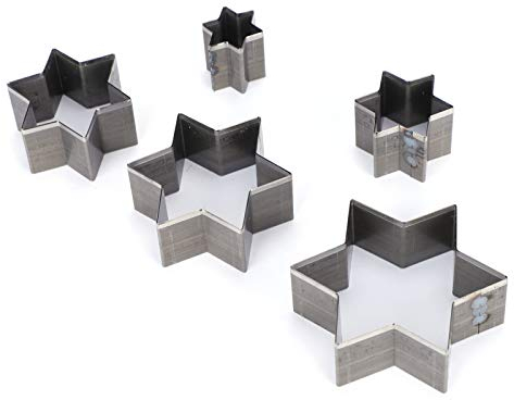 5-teiliges Leder Stanz Werkzeug Set, Hohlstern Leder Schneidform Leder Bastel Hohlloch Puncher Handgemachtes Bastel DIY Werkzeug für Lederkarton und andere Bastel projekteZubehör