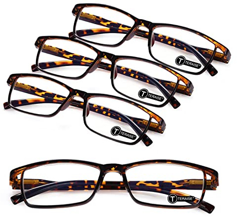 TERAISE Lesebrille für Herren und Damen - Anti-Blaulicht, Leicht, Modisch und Komfortabel - Robuste Computer-Lesehilfe mit Blaulichtfilter und Federscharnier