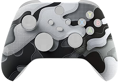 eXtremeRate Carcasa para Xbox Series X S Mando Protector Placa Frontal Funda Delantera Reemplazo Kit Cubierta Cover Shell para Xbox Series S X Control-No Incluye Mando(Camuflaje Blanco Negro)