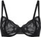 Delimira Women's Balcony Bra Plus Size No Padding Sexy Lace Underwired Bras Black 40B