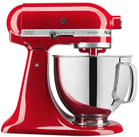 KitchenAid Artisan Series 5 Quart Tilt Head Stand Mixer with Pouring Shield KSM150PS, Passion Red