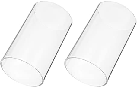 Milisten Glaskerzenhalter 2 Stücke Kerzenständer Halter Klarer Glaszylinder Öffnen Sie Beide Enden für Kaffee- Esstisch Hochzeit Home Decoration- 8X15cm
