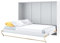 MEBLINI Schrankbett Concept Pro - Wandbett mit Lattenrost - Schrank mit Klappbett - Wandklappbett - Murphy Bed - Bettschrank - CP-04-140x200cm Horizontal - Weiß Hochglanz/Weiß