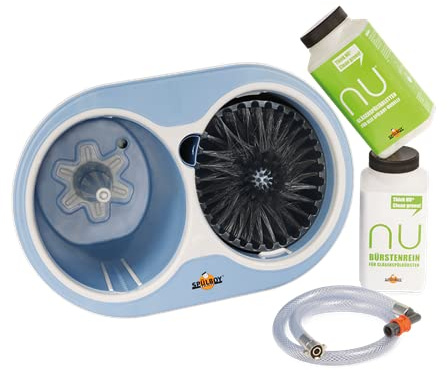 SPÜLBOY®NU Pro Antibakteriell mit Frischwassertaste, Zulaufschlauch, Gläserspültabletten, Bürstenreiniger