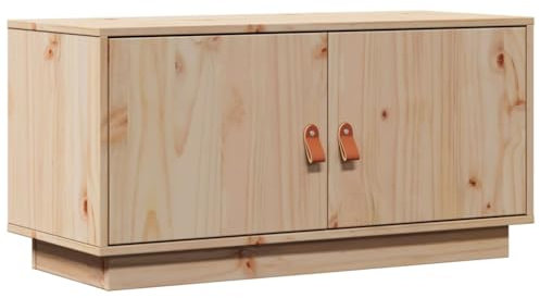vidaXL TV Schrank Lowboard TV Möbel Tisch Board Sideboard Fernsehtisch Fernsehschrank HiFi-Schrank Wohnzimmer 80x34x40cm Massivholz Kiefer
