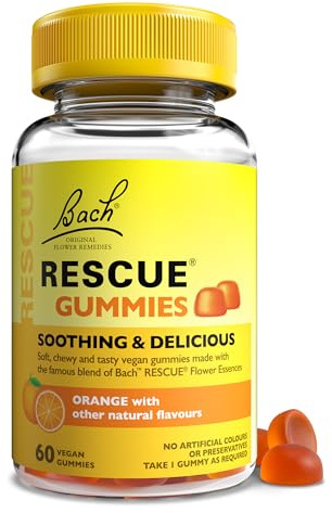 Rescue Remedy Gummies | Orange Flavoured | Daily Support for Stressful Moments | Bach™ Original Flower Essences | 60 Vegan Gummies