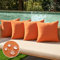 MIULEE Outdoor Kissenbezug Wasserdicht Kissen Wasserfest Dekorative Kissenbezüge Leinen-Optik Sofakissen Dekokissen für Garten Sofa Couch Wohnzimmer Schlafzimmer 4er Set 40x40 cm Orange