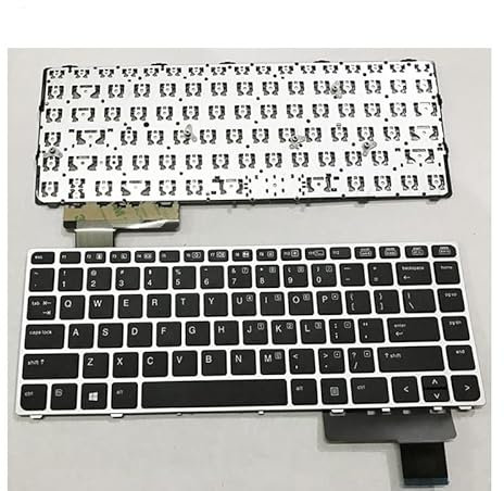 YANHAO Tastiera Inglese for Laptop for HP EliteBook Folio 9470M 9470 9480 9480M 702843-001 US Sostituisci Tastiera Argento [Facile da installare] (Color : No Backlight)