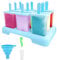 Moule a Glace, 9 Moule Glace Bebe Sans BPA Réutilisables, Moules à Glace DIY avec Brosse de Nettoyage et Entonnoir Pliable en Silicone