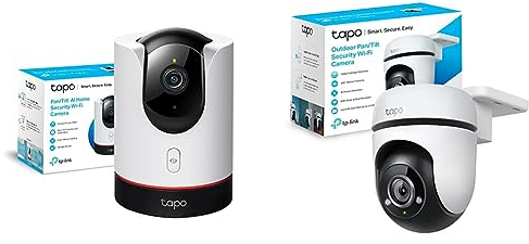 TP-Link Tapo Schwenk-Neige-Kamera für den Innen- und Außenbereich. WLAN-Überwachungskamera, ideal für die Urlaubszeit. 360°-Schutz für Ihren Haushalt. Physische Datenschutzmodus(Tapo C225+Tapo C500)
