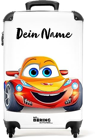 NoBoringSuitcases.com® Fotokoffer personalisiert, Kinder Koffer- 55x40x20cm Handgepäck Trolley, Koffer Kinder Jungen - Kinder Handy- Cooler Wagen - Leicht - Koffer mit Namen Initialen