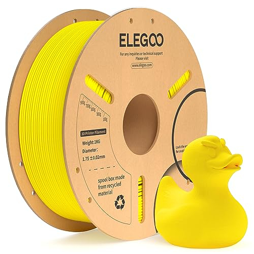 ELEGOO PLA+ Filament 1.75mm Gelb 1KG, PLA Plus 3D Drucker Filament, Härter und Stärker Filament-3D-Druckmaterialien, Maßgenauigkeit +/-0,02mm, Kompatibel mit den Meisten FDM-Drucker(1KG/Spool, 2.2lbs)