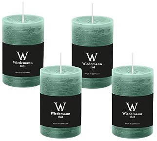 4er Set Adventskranzkerzen Rustik Marble Kerzen durchgefärbt mit Abbrandschutz Eukalyptus 100 x 68 mm