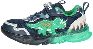 BULL BOY DNAL3397 chaussures garçon bleu baskets légères déchirure lacets élastiques cuir TRICERATOPO 35