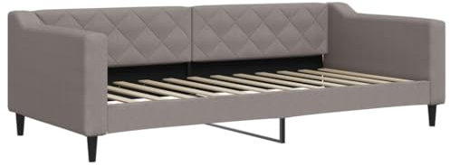 vidaXL Tagesbett, Gästebett 2-in-1, Sofabett Schlafsofa für Schlafzimmer Wohnzimmer, Bettsofa Sofa, Modernes Design, Taupe 90x200cm Stoff