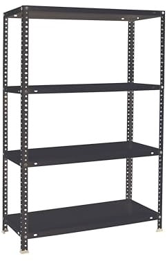 SimonRack Schwerlastregal, Lagerregal, 150x90x40 Metallregal, Kellerregal, Biegestelle 100 kg, 4 Fachböden, Antracite - Comfort