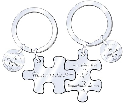 JRZDFXS Cadeau de la Saint-Valentin Porte Clef Amoureux Couple Cadeau D'anniversaire Femme Homme Porte-Clés Je T'aime Petite Amie Cadeau Copine (10)