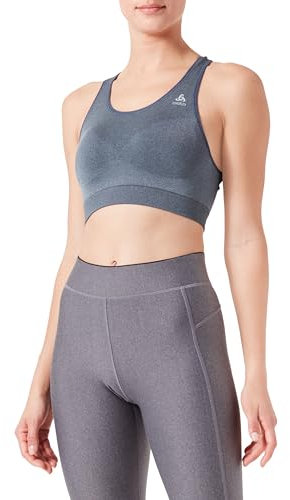 ODLO Damen Seamless Medium Ceramicool Sport-BH Soutien-Gorge, Dark Slate Melange, M aux Femmes