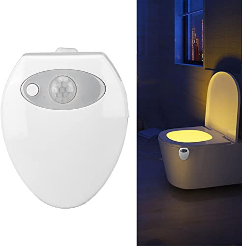 Toiletten-Nachtlicht, Toilettenlicht, Automatischer Farbwechsel, Intelligenter Sensor, Dual-LED-Toilettenschüssel-Licht Mit Keramikstruktur, Perfektes Badezimmer-Gadget Für Kinder Und Erwachsene, 16 A
