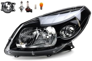 Johns, Scheinwerfer Halogen Frontscheinwerfer passend für Dacia Sandero 06/08- H4 links + Nebelscheinwerfer + Leuchtmittel