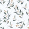 Fvlow Blue Leaf Peel and Stick Wallpaper - Vintage White Floral Vinyl Wrap Kitchen Worktop Covering - Self Adhesive Thick Leaf Wallpaper for Bedroom Furniture Sticker Décor - 44.5cm x 300cm
