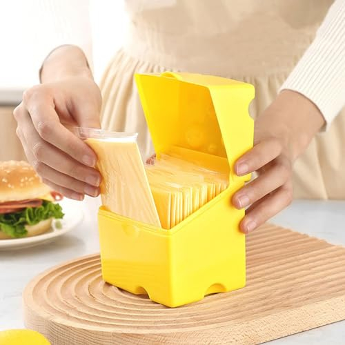 BESPORTBLE Sliced Cheese Container for Fridge: Cheese Container for Refrigerator: Plastic Cheese Holder for Refrigerator Cheese Slice Storage Box with Flip Lid