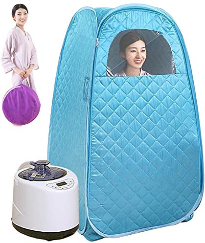 Sauna à Vapeur Portable – Cabine de Sauna Mobile avec générateur de Vapeur de 2,6 L pour Salle de Bain, Tente de Spa, Machine pour Perte de Poids, Bleu
