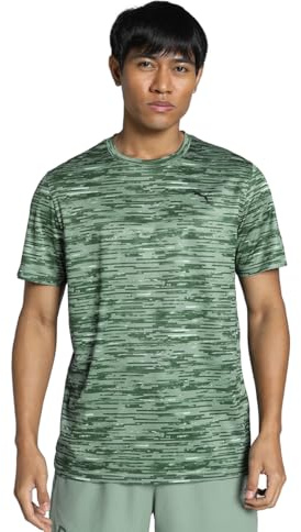 Puma Unisex M TAD Essentials AOP Tee T-Shirts, Green Moon,