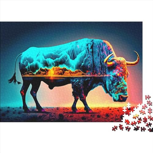 Puzzles für Erwachsene, Bison-Puzzle, 1000 Teile, kreatives Puzzle, geistiges Spielzeug, Montagespiele, 1000 Teile (75 x 50 cm)