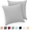 Twinzen® Kissenbezug 50x50 (2er-Set) - 100% Jersey Baumwolle 150 GSM Kissenbezüge - Grau - Für Kissenbezüge 50x50 cm - Kissenhülle - Kissenbezug mit Reißverschluss - Oeko-Tex Zertifiziert