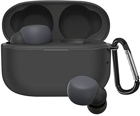 YAODLE hülle Kompatibel mit Sony LinkBuds S Schutzhülle Stoßfeste Weiche hülle,Mit Karabiner,Anti-Fingerabdruck,Anti-Abrieb(Schwarz)