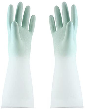 CHDWEY Guantes de Limpieza Guantes de Limpieza, Platos para Lavar, Guantes de Limpieza, estropajos, esponjas para Lavar Platos, Guantes de Goma, Herramientas de Limpieza(Green)