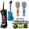 Aufblasbare Instrumente Party Ballon Deko - Inflatable Rock Star Toy Aufblasbare Radio Telefon Gitarre Mikrofon Musik Motto Party für Kinder Erwachsene Konzert Tanz 70er 80er Karaoke Deko