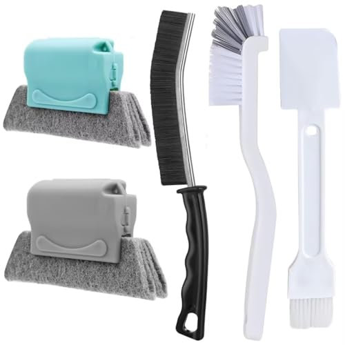 Xemnys Juego de cepillos de limpieza profunda, cepillo de limpieza de grietas, kit de herramientas para espacios pequeños, puerta corredera, persiana, aire acondicionado, baño/ducha, persianas,