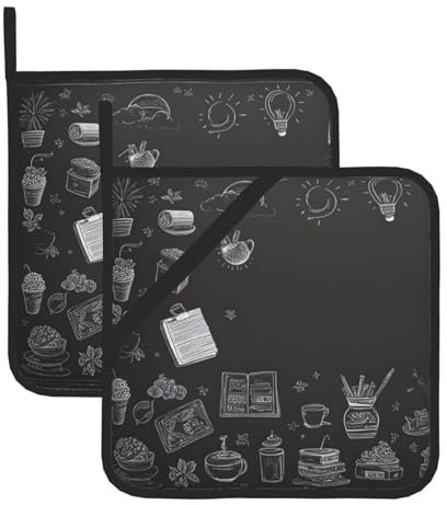 Tafel-Tapeten-Topflappen, Grill-Topflappen für hitzebeständige Topflappen, heiße Pads, Kochen, Backen (2er-Pack)