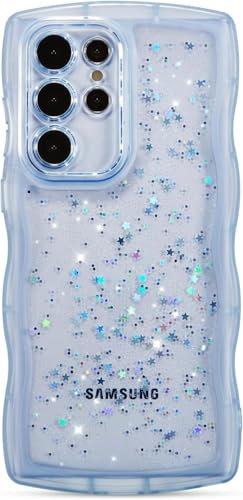 miyonsin Hülle für Galaxy Note 20 Ultra, Glitzer Handyhülle Transparent Slim Soft Silikon TPU Schutzhülle für Frauen Mädchen, Bling Glitter Stoßfest Handyhülle für Galaxy Note 20 Ultra, Blau-1