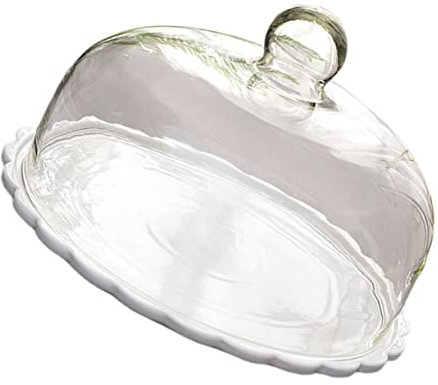 SHOWERORO Elegante Tortenplatte mit Deckel Glas aus Glas und Keramik Leicht zu Reinigen als Kuchenplatte mit Kuppel für Küche und Bäckerei