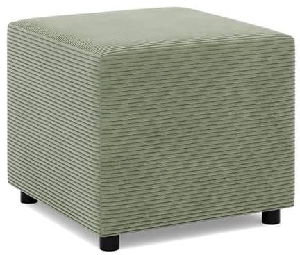 Mebligo - Fußstütze für Sessel 50 x 50 cm NEO Kollektion, Bequemer Hocker als Auflage, Pouf Hocker, Aus Hochwertigen Materialien, Sitzpouf, Fusshocker Gepolstert für Sessel, Grün
