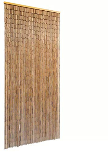 ShGaxin Cortina para Puerta, Cortinas Puertas Exteriores, Cortinas Antimoscas, Cortina Moscas, 90x200 cm bambú
