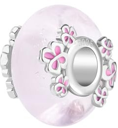 Neckarperle Pandora Charms– Charms Anhänger für Pandora Bracelets, Charm Bracelets und Silver Jewelry. Perfekte Perlen für Armbänder zum Selbermachen,Rings for Women (rosa)