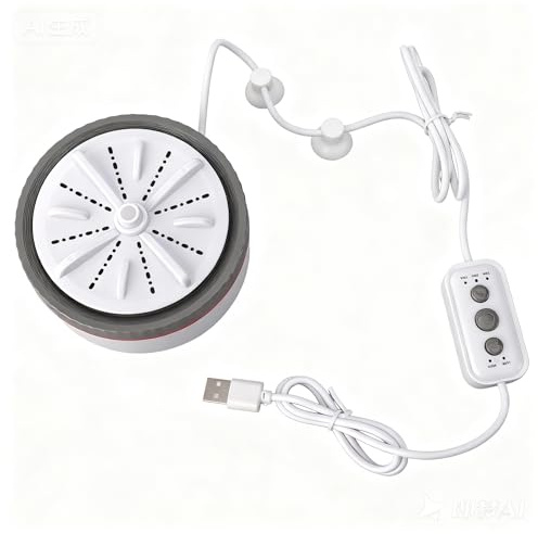 Tragbare Mini-Waschmaschine, Tragbare Ultraschall-Turbo-Waschmaschine mit USB, Sicher und Geruchlos für Geschäftsreisen (GRAY)
