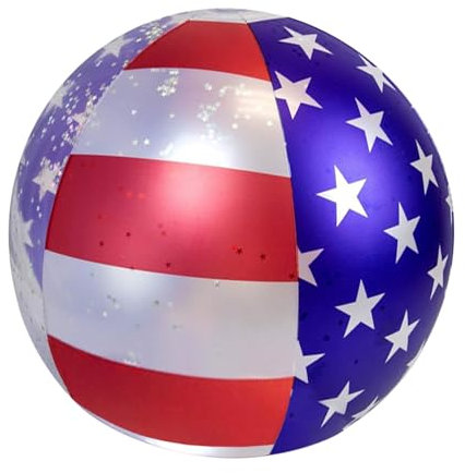 2 Stück Wasserball Aufblasbar 40cm USA Flagge Strandball Wasserballon Großer Beach Ball PVC Kickball Kinder Schwimmbad Pool Strand Spielzeug Ball für Indoor Outdoor