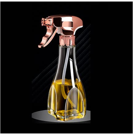 WAWPU Oil Sprayer,Oil Spray Bottle Edible Olive Oil Dispenser Control Pot Barbecue Stainless Steel Kitchen Household Oil Sprayer for Cooking Simple(Rose Gold)