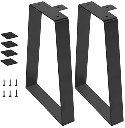 Inscrip Trapezförmige Tischbeine, 2er-Set 40 cm Schwarze Trapez Tischbein Metall Möbelfüße, Tischgestell Tischkufen mit Schrauben,Möbelkufen für DIY-Couchtisch, Nachttisch, Sitzbank