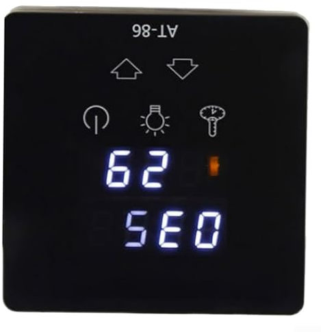 Zoegneer AT-86 Touchscreen Sauna Temperaturregler Digital Thermostat Panel Heizung Steuerung Dampfbad Generator für Spa Zubehör Schwarz 8 x 8 cm