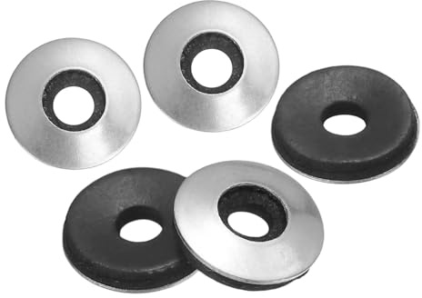QUARKZMAN 200 Stück M4.2x12mm EPDM Dichtungsscheiben, 304 Edelstahl Unterlegscheiben mit EPDM Neopren-Dichtscheiben für Schrauben und Bolzen, Silber & Schwarz