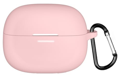 Funda protectora de silicona para auriculares Redmi Buds 8 Pro/Buds 6 Pro, a prueba de golpes y polvo, funda protectora con mosquetón (rosa)