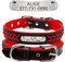 Beirui Personalized Soft Padded Dog Collar with Buckle Comfortable and Stylish Leather Dog Collar for Small Medium Large Dogs with Name Plate(L, Red 37-47cm)