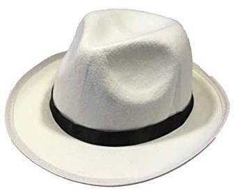 Kinder Gangster Al Capone Michael Jackson Trilby Fedora Hut (Farbe: Weiß)